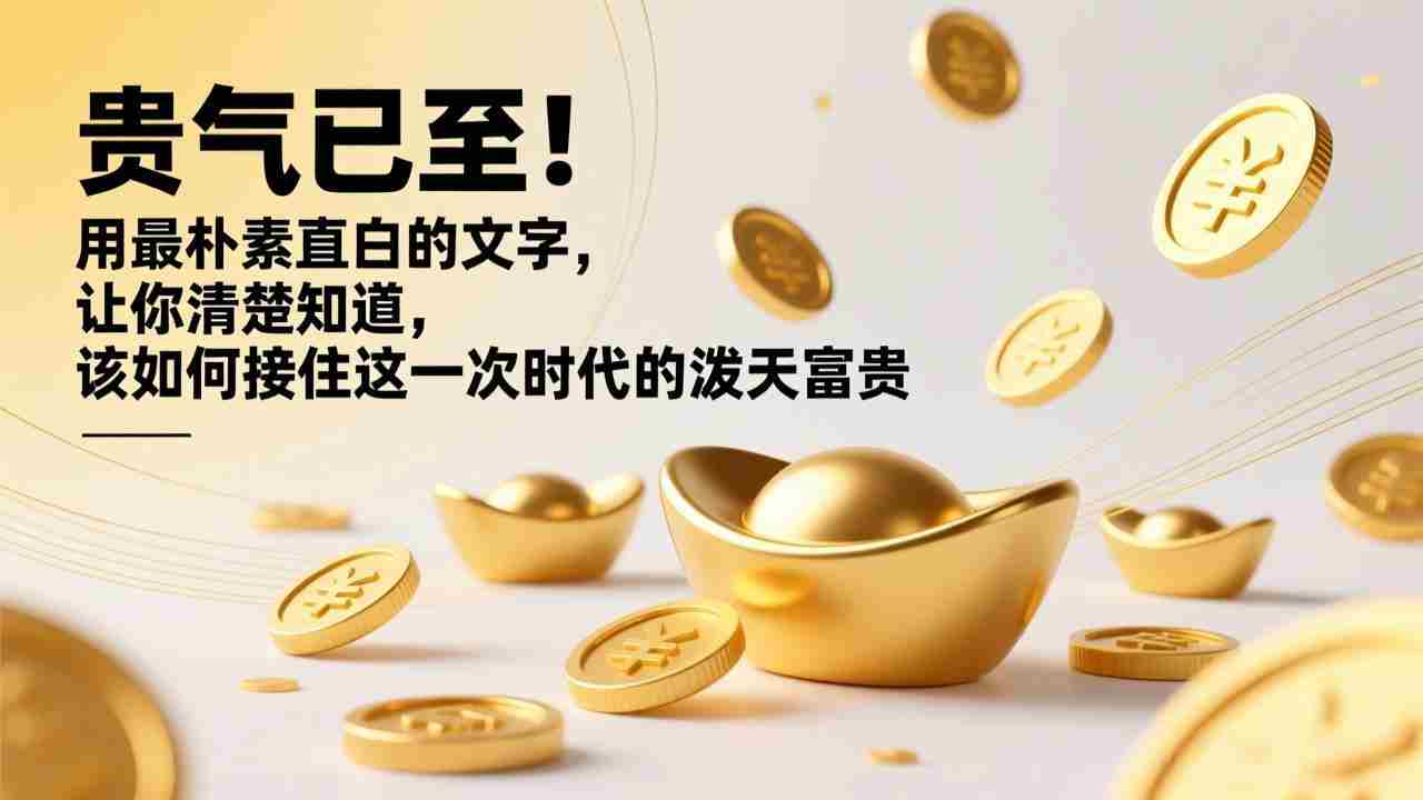 （17049期）付费文章：贵气已至！用最朴素直白的文字，让你清楚知道，该如何接住这一次时代的泼天富贵-极速网创