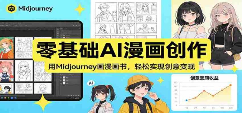 零基础AI漫画创作：用Midjourney画漫画书，轻松实现创意变现-极速网创