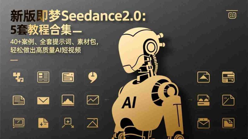 （17398期）新版即梦Seedance2.0：5套教程合集，40+案例、全套提示词、素材包，轻松做出高质量AI短视频-极速网创