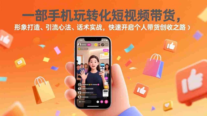（17356期）一部手机玩转化短视频带货，形象打造、引流心法、话术实战，快速开启个人带货创收之路-极速网创