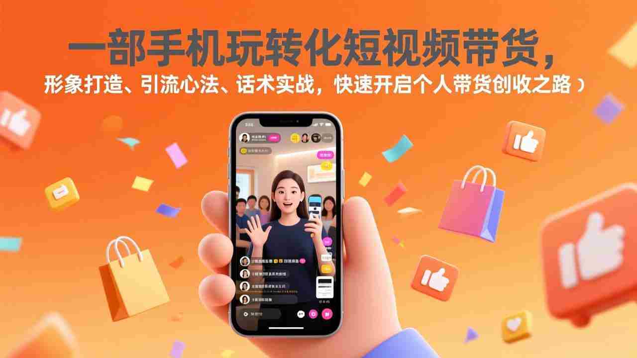 （17356期）一部手机玩转化短视频带货，形象打造、引流心法、话术实战，快速开启个人带货创收之路-极速网创