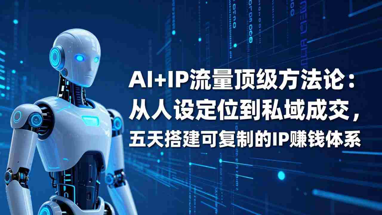 （17521期）AI+IP顶级方法论：从人设定位到私域成交，五天搭建可复制的IP赚钱体系-极速网创