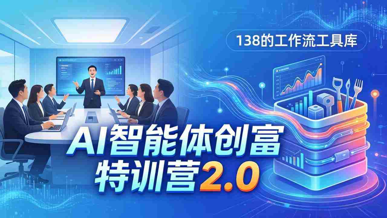 （17833期）AI智能体创富训练营2.0：3天闭门直播+视频课+工具库，从0到1搭建智能体附138个工作流-极速网创