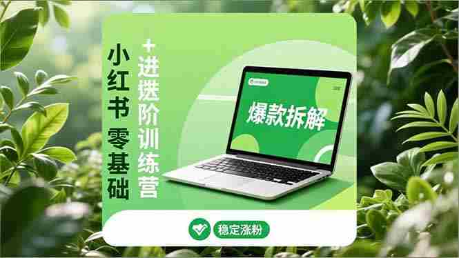 (16801期)小红书零基础+高阶训练营:安全养号、爆款拆解、长效运营,实现稳定涨粉与变现-极速网创