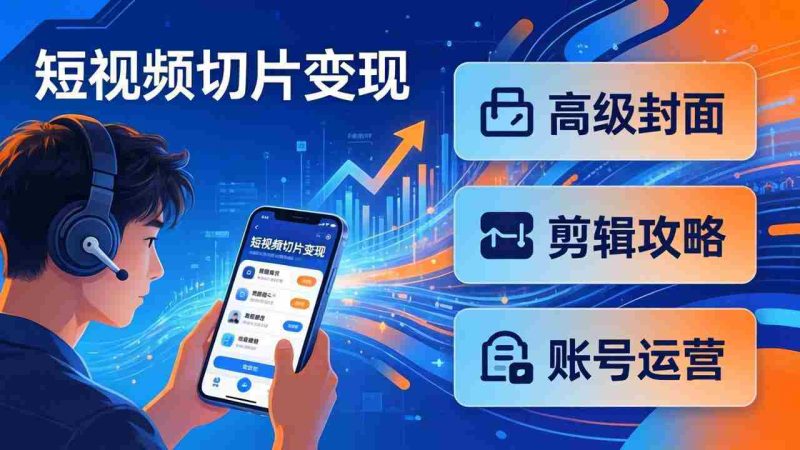 （17758期）短视频切片变现速成班2.0：高级封面+剪辑攻略+账号运营，0基础小白快速入局副业-极速网创