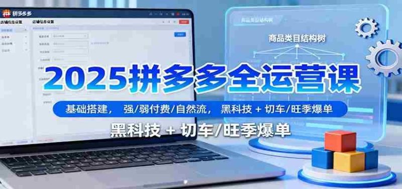 2025拼多多全运营课：基础搭建，强/弱付费/自然流，黑科技 + 切车/旺季爆单-极速网创