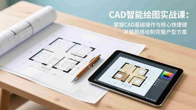 （17348期）CAD智能绘图实战课：掌握CAD基础操作与核心快捷键，并能熟练绘制完整户型方案-极速网创