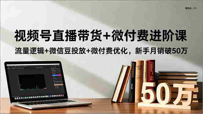 （16684期）视频号直播带货+微付费进阶课：流量逻辑+微信豆投放+微付费优化，新手月销破50万-极速网创