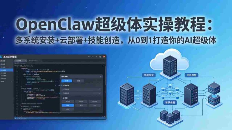 （17603期）OpenClaw-小龙虾 超级体实操教程：多系统安装+云部署+技能创造，从0到1打造你的AI超级体-极速网创