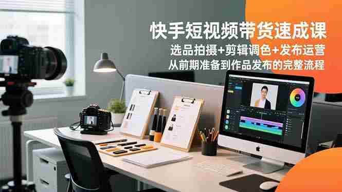 （16752期）快手短视频带货速成课，选品拍摄+剪辑调色+发布运营，从前期准备到作品发布的完整流程-极速网创