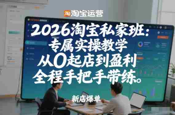 2026淘宝私家班:专属实操教学,从0起店到盈利,全程手把手带练-极速网创