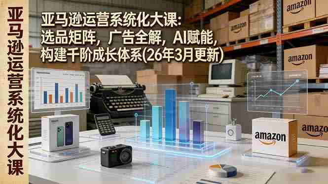 (17622期)亚马逊运营系统化大课:选品矩阵,广告全解,AI赋能,构建千阶成长体系(26年3月更新)-极速网创