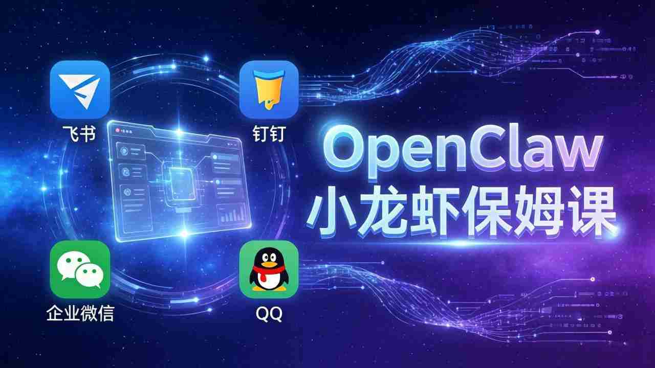 （17614期）OpenClaw小龙虾保姆课： Windows/macOS/Linux/Docker全系统安装，飞书+钉钉+企业微信+QQ 全接入-极速网创