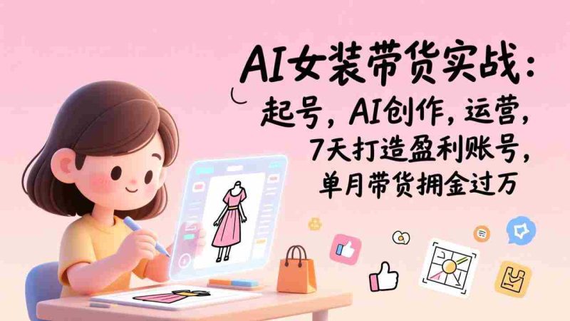 （17117期）AI女装带货实战班（更新）：起号，AI创作，运营，7天打造盈利账号，单月带货佣金过万-极速网创