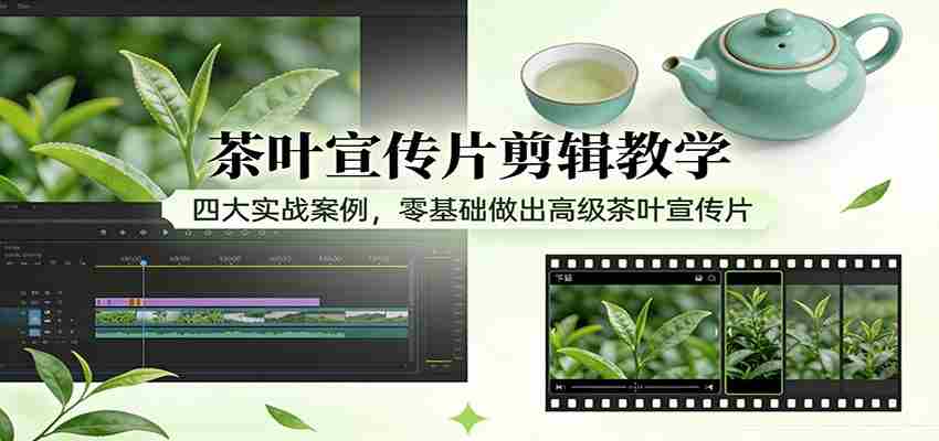 茶叶宣传片剪辑教学：四大实战案例，零基础做出高级茶叶宣传片-极速网创