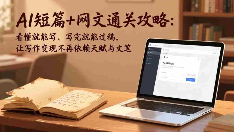 (17515期)AI短篇+网文通关攻略:看懂就能写、写完就能过稿,让写作变现不再依赖天赋与文笔-极速网创