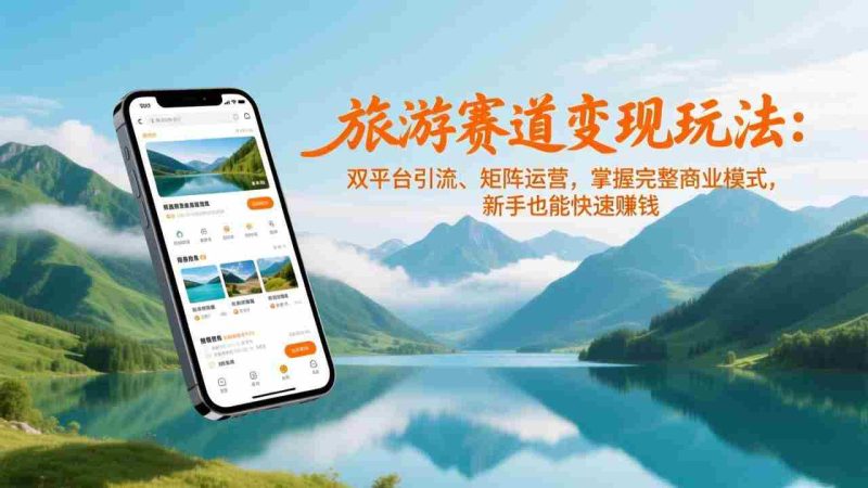 （17153期）旅游赛道变现玩法：双平台引流、矩阵运营，掌握完整商业模式，新手也能快速赚钱-极速网创