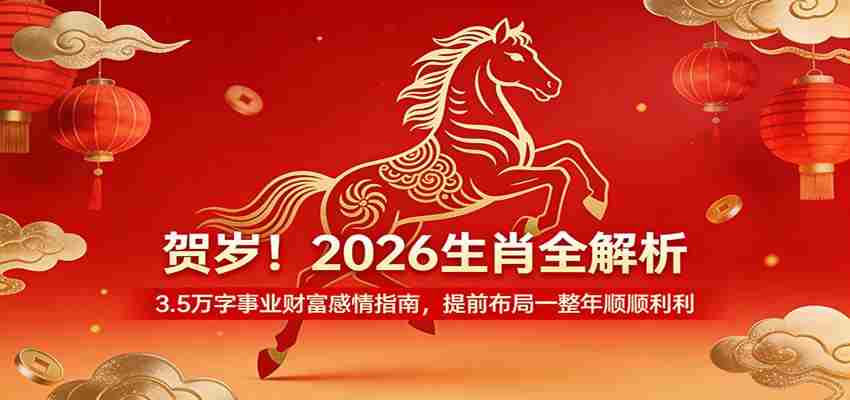 贺岁！2026生肖全解析，3.5万字事业财富感情指南，提前布局一整年顺顺利利-极速网创