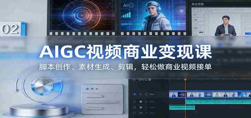 AIGC视频商业变现课：脚本创作、素材生成、剪辑，轻松做商业视频接单-极速网创