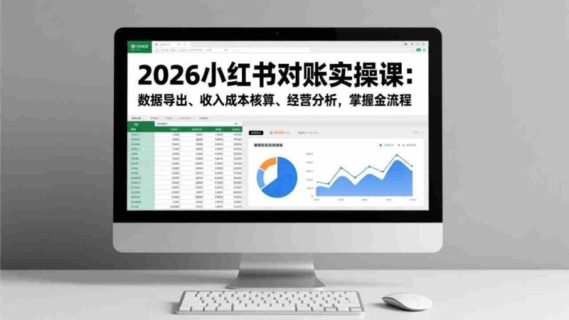 （17071期）2026小红书对账实操课：数据导出、收入成本核算、经营分析，掌握全流程-极速网创