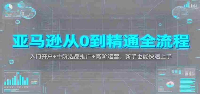 亚马逊从0到精通全流程：入门开户+中阶选品推广+高阶运营，新手也能快速上手-极速网创