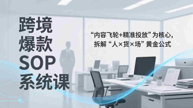 (17370期)跨境爆款SOP系统课,“内容飞轮+精准投放”为核心,拆解“人×货×场”黄金公式-极速网创