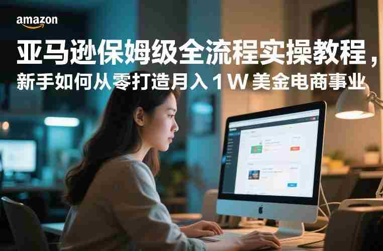 亚马逊保姆级全流程实操教程，新手如何从零打造月入1W美金电商事业-极速网创