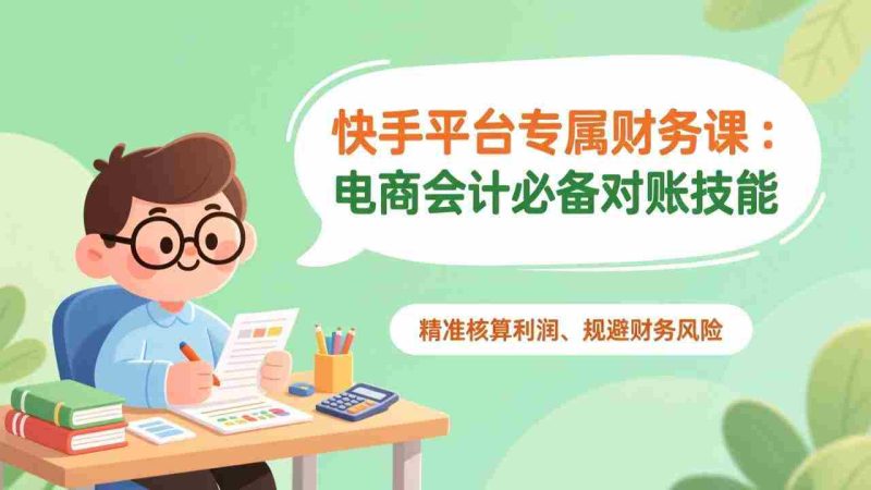 （17167期）快手平台专属财务课：电商会计必备对账技能，精准核算利润、规避财务风险-极速网创