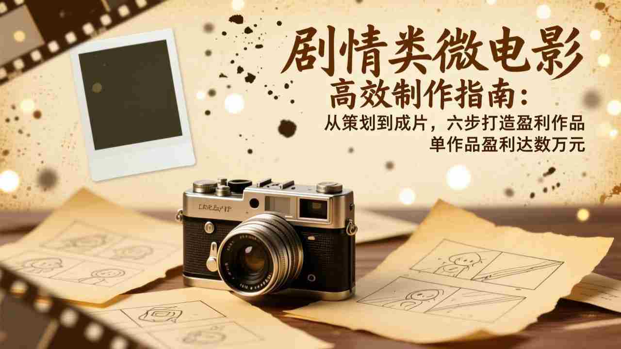 （17086期）剧情类微电影高效制作指南：从策划到成片，六步打造盈利作品，单作品盈利达数万元-极速网创