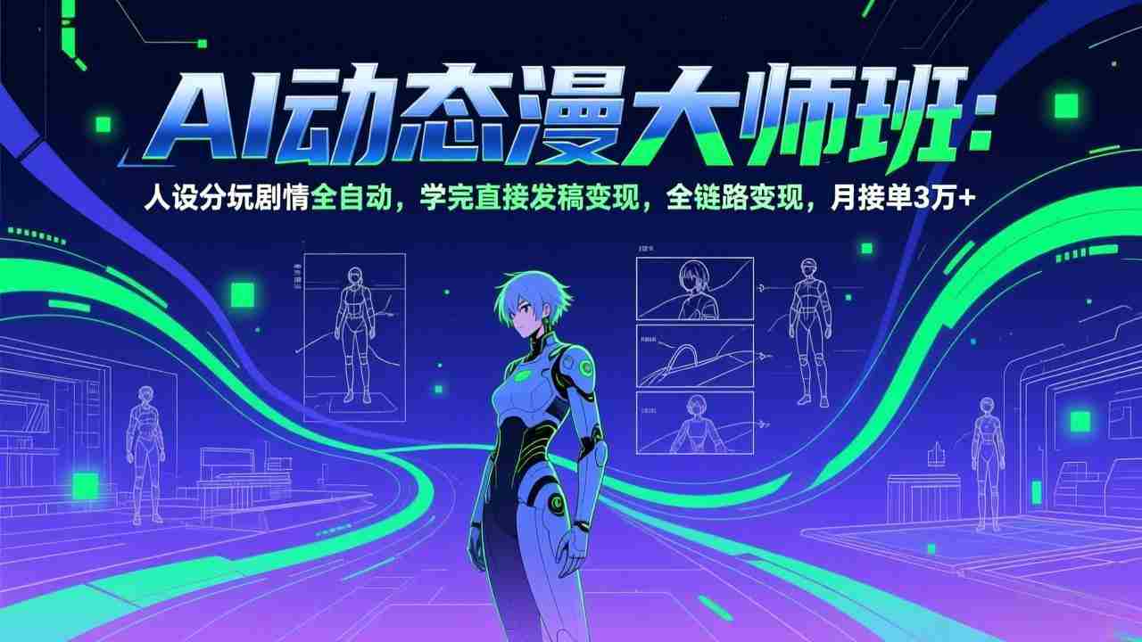 （17402期）AI动态漫剧大师班：人设分镜剧情全自动，学完直接发稿变现，全链路变现，月接单3万+-极速网创