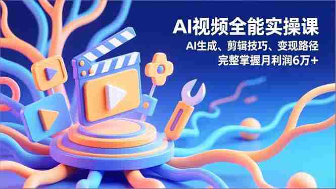 （16731期）AI视频全能实操课，AI生成、剪辑技巧、变现路径，完整掌握月利润6万+-极速网创