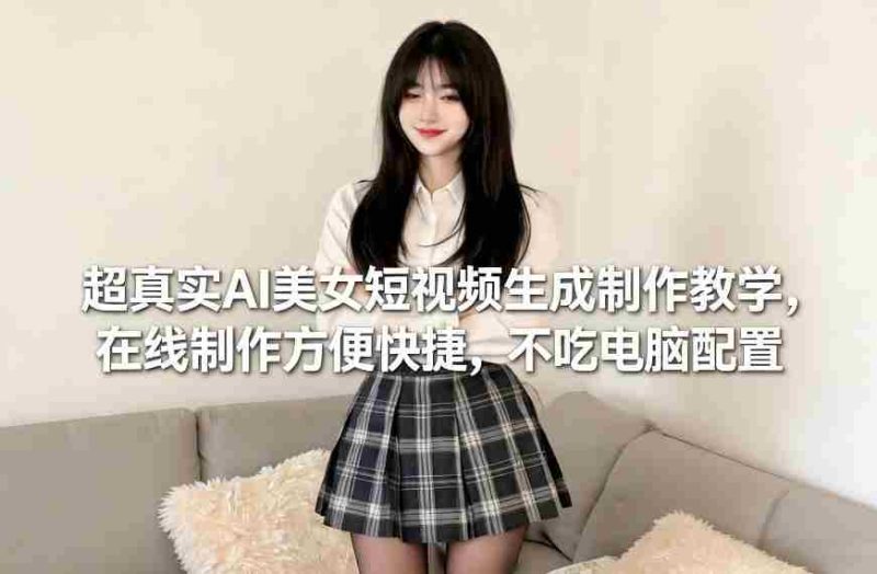 超真实AI美女短视频生成制作教学，在线制作方便快捷，不吃电脑配置，快速起号涨粉-极速网创