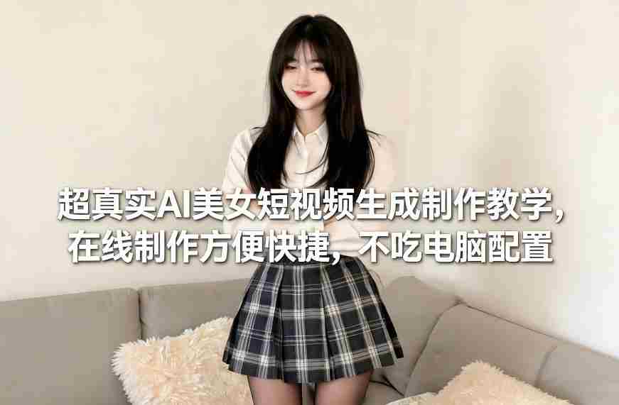 超真实AI美女短视频生成制作教学，在线制作方便快捷，不吃电脑配置，快速起号涨粉-极速网创