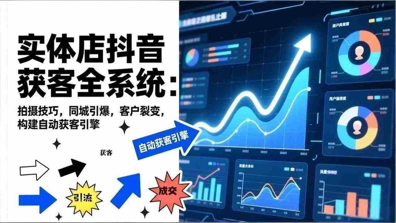 （17090期）2026实体店抖音获客全系统：拍摄技巧，同城引爆，客户裂变，构建自动获客引擎-极速网创