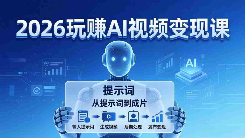 （17827期）2026玩赚AI视频变现课：掌握 AI 视频全流程技能，从提示词到成片高效产出-极速网创