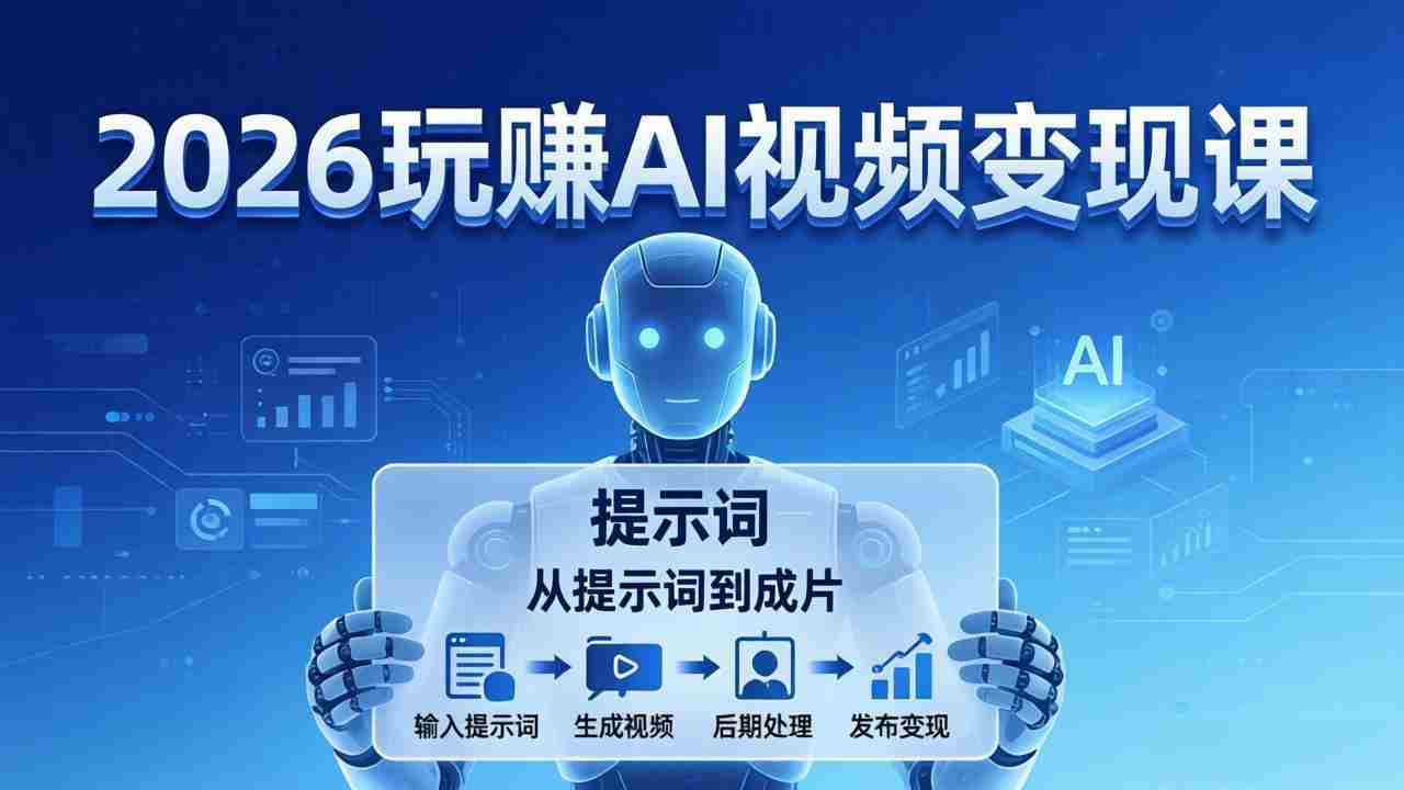 （17827期）2026玩赚AI视频变现课：掌握 AI 视频全流程技能，从提示词到成片高效产出-极速网创
