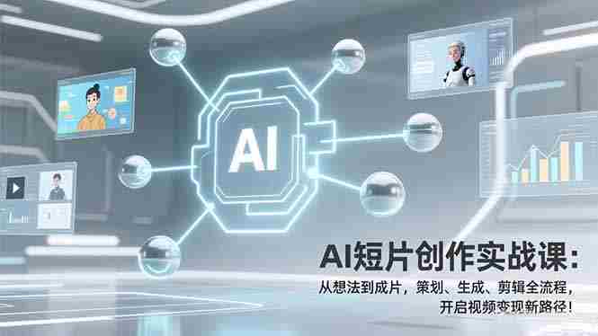 （17327期）AI短片创作实战课：从想法到成片，策划、生成、剪辑全流程，开启视频变现新路径！-极速网创
