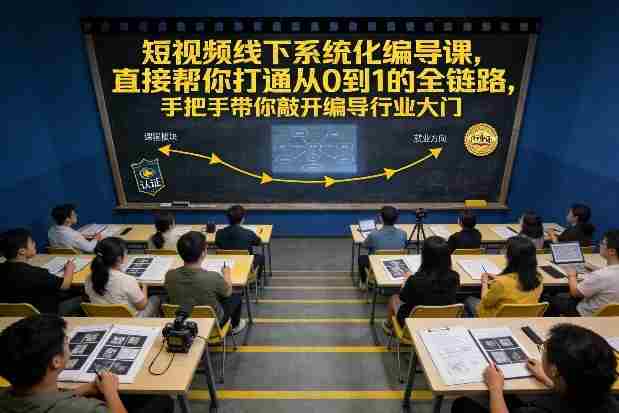 短视频线下系统化编导课，直接帮你打通从0到1的全链路，手把手带你敲开编导行业大门-极速网创