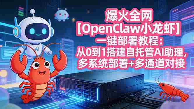 （17612期）爆火全网【OpenClaw 小龙虾】一键部署教程：从0到1搭建自托管AI助理，多系统部署+多通道对接-极速网创
