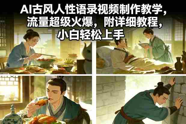 AI古风人性语录视频制作教学，流量超级火爆，附详细教程，小白轻松上手-极速网创