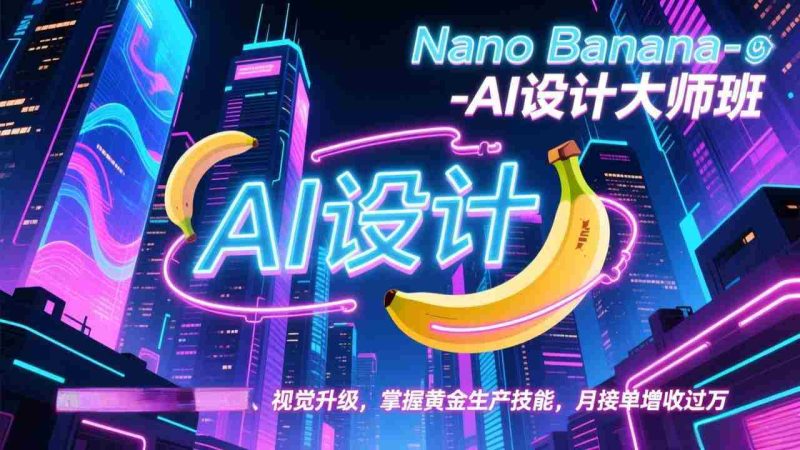 (17141期)Nano Banana-AI设计大师班,修图合成、广告创作、视觉升级,掌握黄金生产技能,月接单增收过万-极速网创