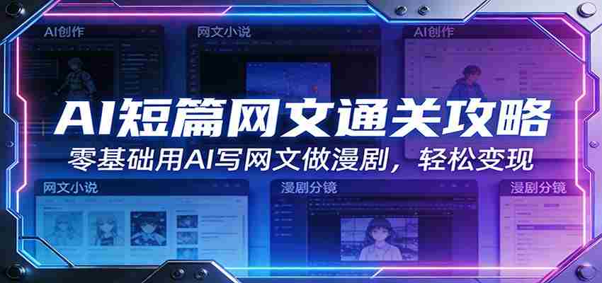 AI短篇网文通关攻略：零基础用AI写网文做漫剧，轻松变现-极速网创