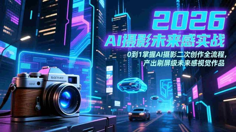 (17584期)2026 AI摄影未来感实战:0到1掌握AI摄影二次创作全流程,产出刷屏级未来感视觉作品-极速网创