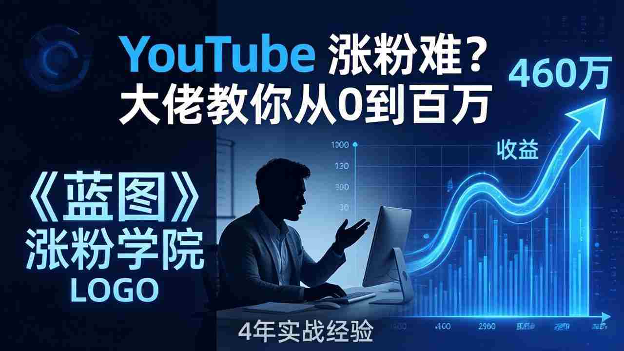 （17836期）YouTube 涨粉难？《蓝图涨粉学院》：4 年赚 460 万的大佬教策略，从0到百万有路径！-极速网创