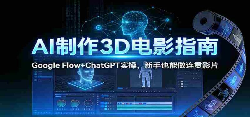AI制作3D电影指南：Google Flow+ChatGPT实操，新手也能做连贯影片-极速网创