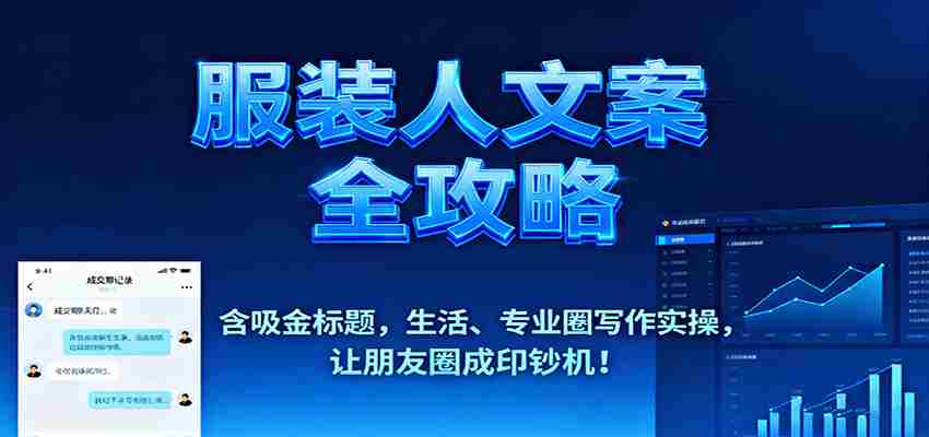 服装人文案全攻略，含吸金标题，生活、专业圈写作实操，让朋友圈成印钞机！-极速网创