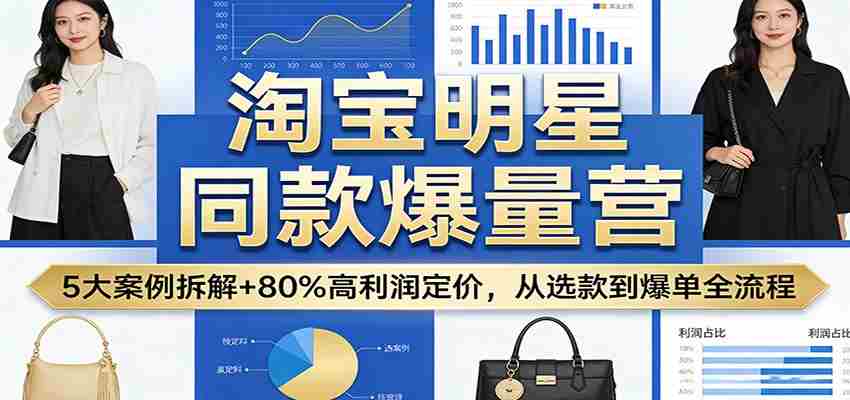 淘宝明星同款爆量营：5大案例拆解+80%高利润定价，从选款到爆单全流程-极速网创