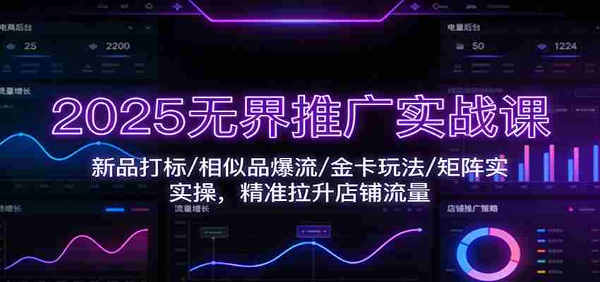 2025无界推广实战课：新品打标/相似品爆流/金卡玩法/矩阵实操，精准拉升店铺流量-极速网创