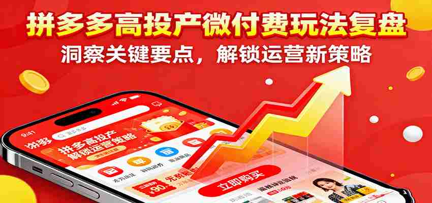 拼多多高投产微付费玩法复盘，洞察关键要点，解锁运营新策略-极速网创