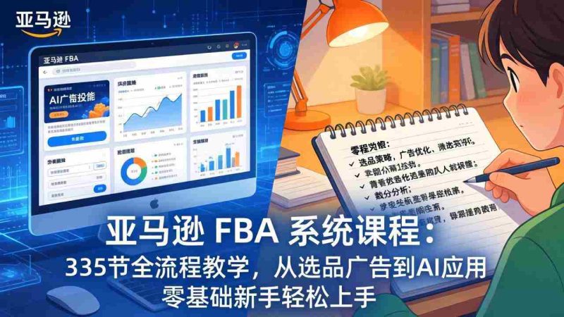 （17744期）亚马逊 FBA 系统课程（更新26年3月）335节全流程教学，从选品广告到AI应用，零基础新手轻松上手-极速网创